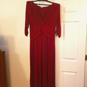 Flaired knit maxi dress